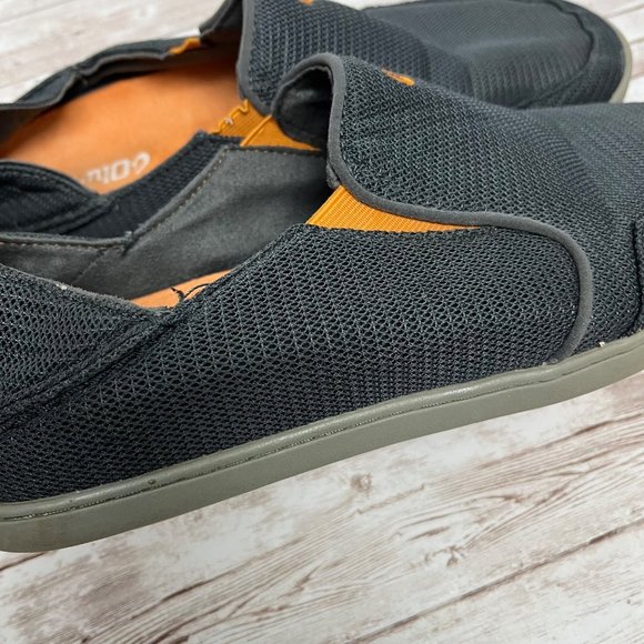OluKai Nohea 10.5 Mens Mesh Slip On Gray Orange Loafers Sneakers - Picture 4 of 11